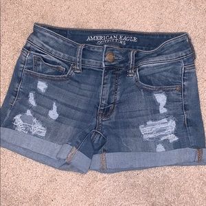 Jean shorts with rips